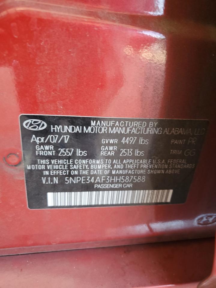 2017 Hyundai Sonata Sport VIN: 5NPE34AF3HH587588 Lot: 57119265