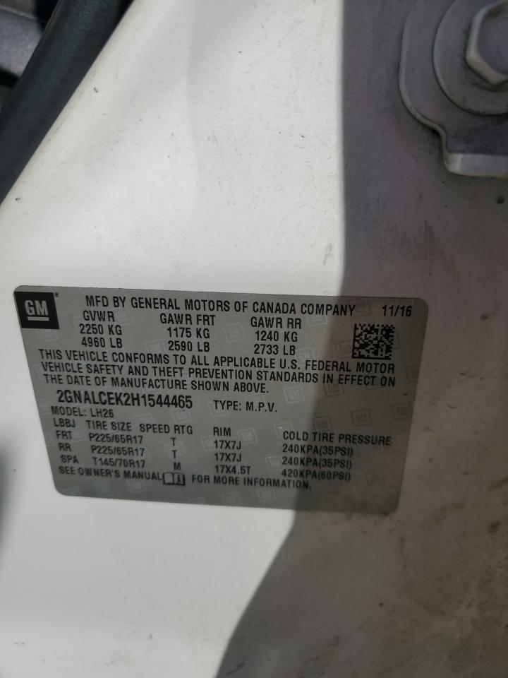 2017 Chevrolet Equinox Lt VIN: 2GNALCEK2H1544465 Lot: 58949765