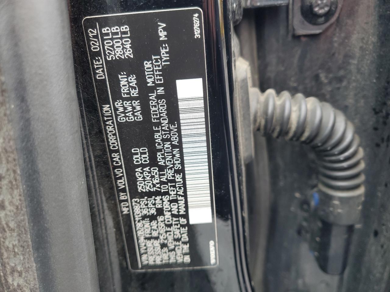 2012 Volvo Xc70 3.2 VIN: YV4940BZ8C1138873 Lot: 55557985