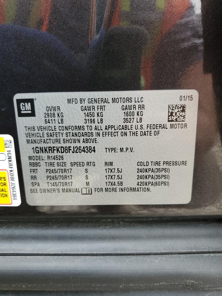2015 Chevrolet Traverse Ls VIN: 1GNKRFKD8FJ264384 Lot: 56541745