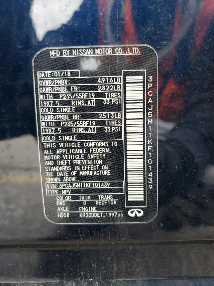 2019 Infiniti Qx50 Essential VIN: 3PCAJ5M11KF101439 Lot: 55572915