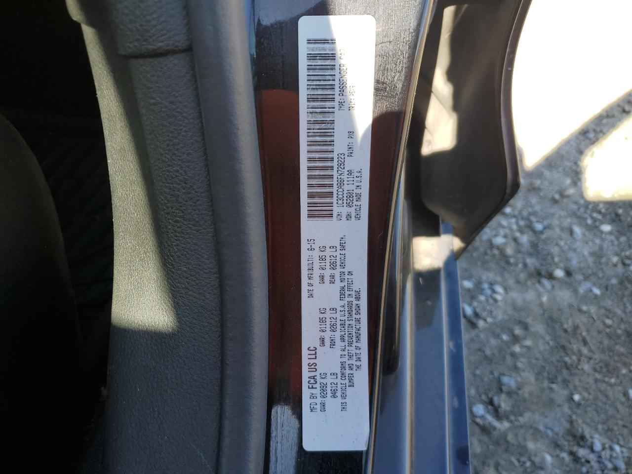 2015 Chrysler 200 Limited VIN: 1C3CCCAB6FN729223 Lot: 56986355