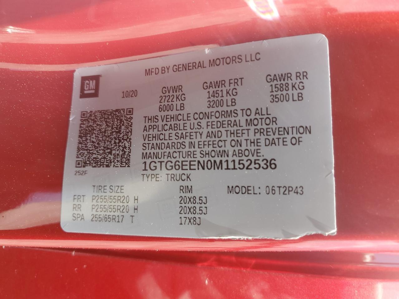 2021 GMC Canyon Denali VIN: 1GTG6EEN0M1152536 Lot: 59194375