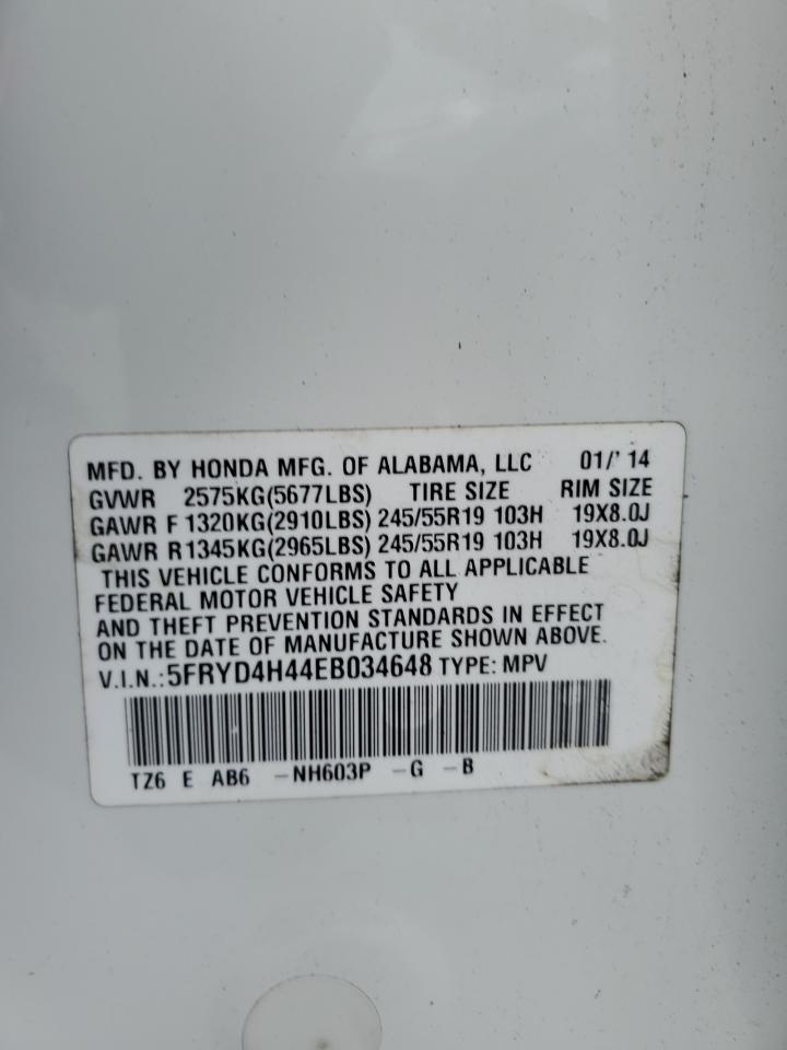 2014 Acura Mdx Technology VIN: 5FRYD4H44EB034648 Lot: 56880545