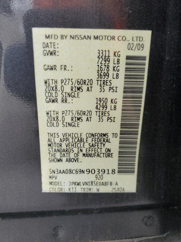 2009 Infiniti Qx56 VIN: 5N3AA08C69N903918 Lot: 56476595