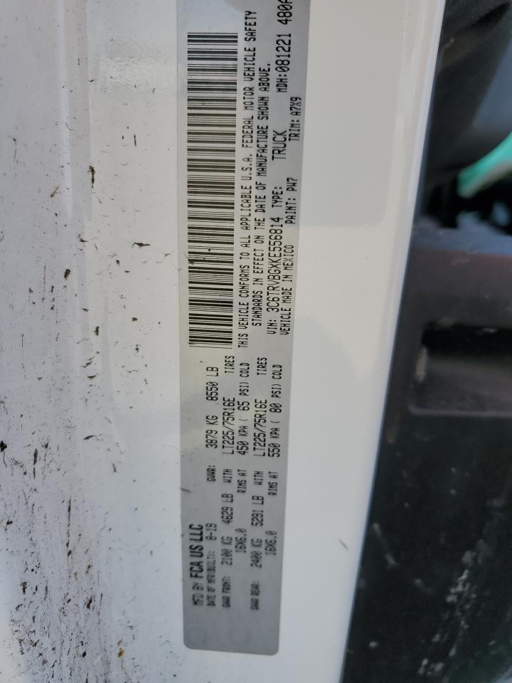 2019 Ram Promaster 1500 1500 High VIN: 3C6TRVBGXKE556814 Lot: 57021215