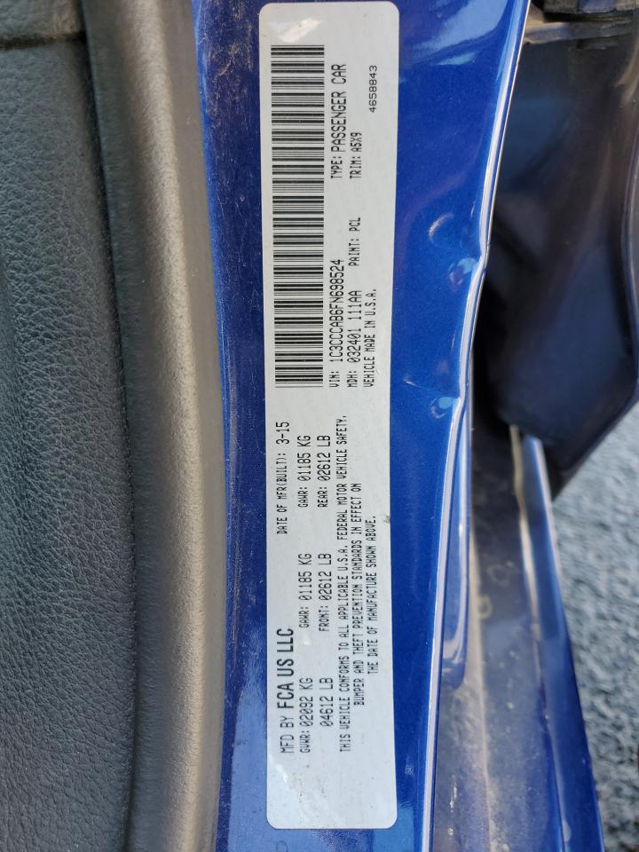 2015 Chrysler 200 Limited VIN: 1C3CCCAB6FN698524 Lot: 55353685