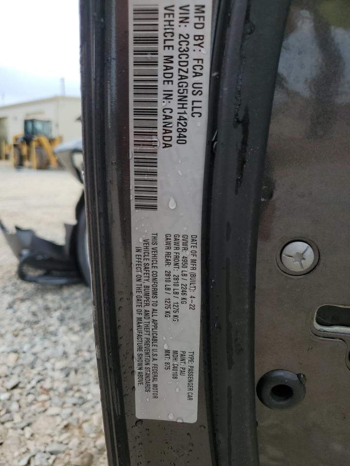 2022 Dodge Challenger Sxt VIN: 2C3CDZAG5NH142840 Lot: 57265445