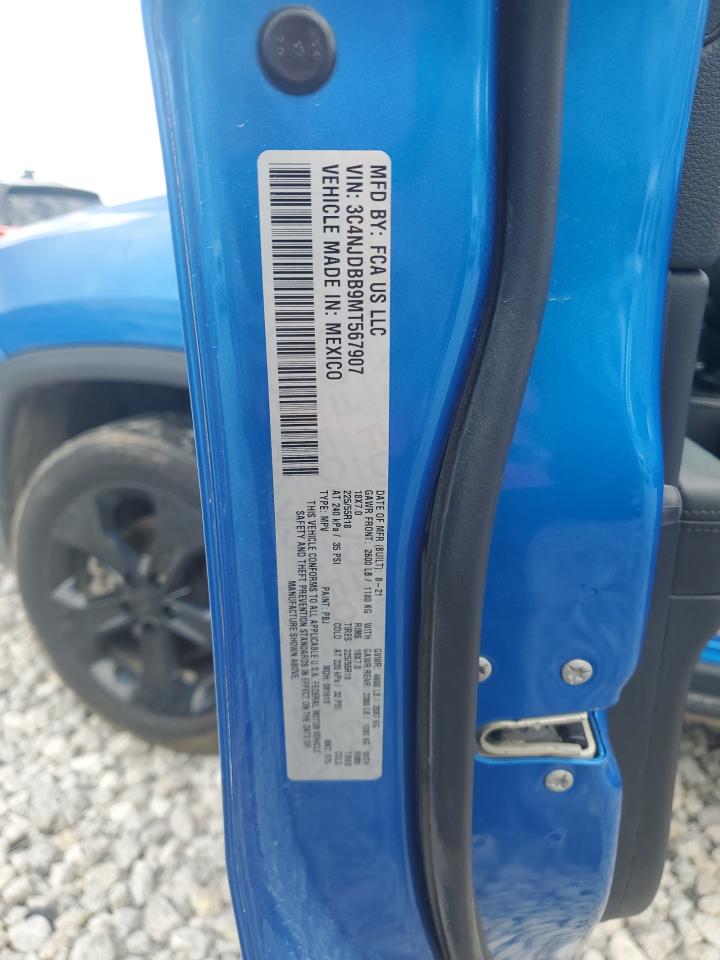 2021 Jeep Compass Latitude VIN: 3C4NJDBB9MT567907 Lot: 56241815