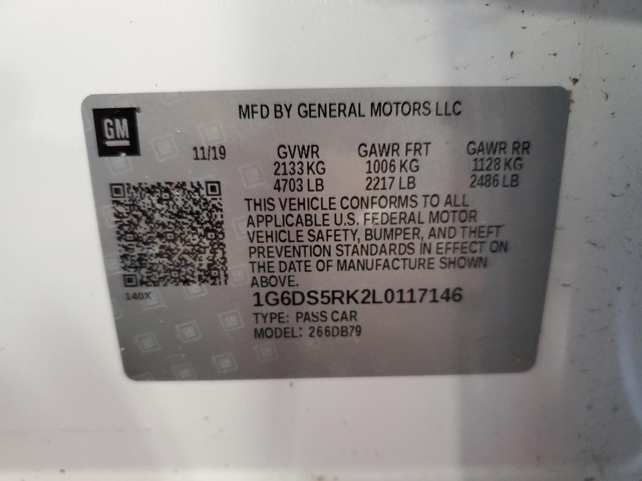 2020 Cadillac Ct5 Luxury VIN: 1G6DS5RK2L0117146 Lot: 57068925