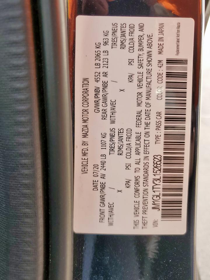 2020 Mazda 6 Grand Touring VIN: JM1GL1TY3L1526523 Lot: 57143765