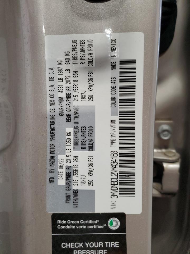 2022 Mazda Cx-30 Premium VIN: 3MVDMBDL2NM434168 Lot: 58201085