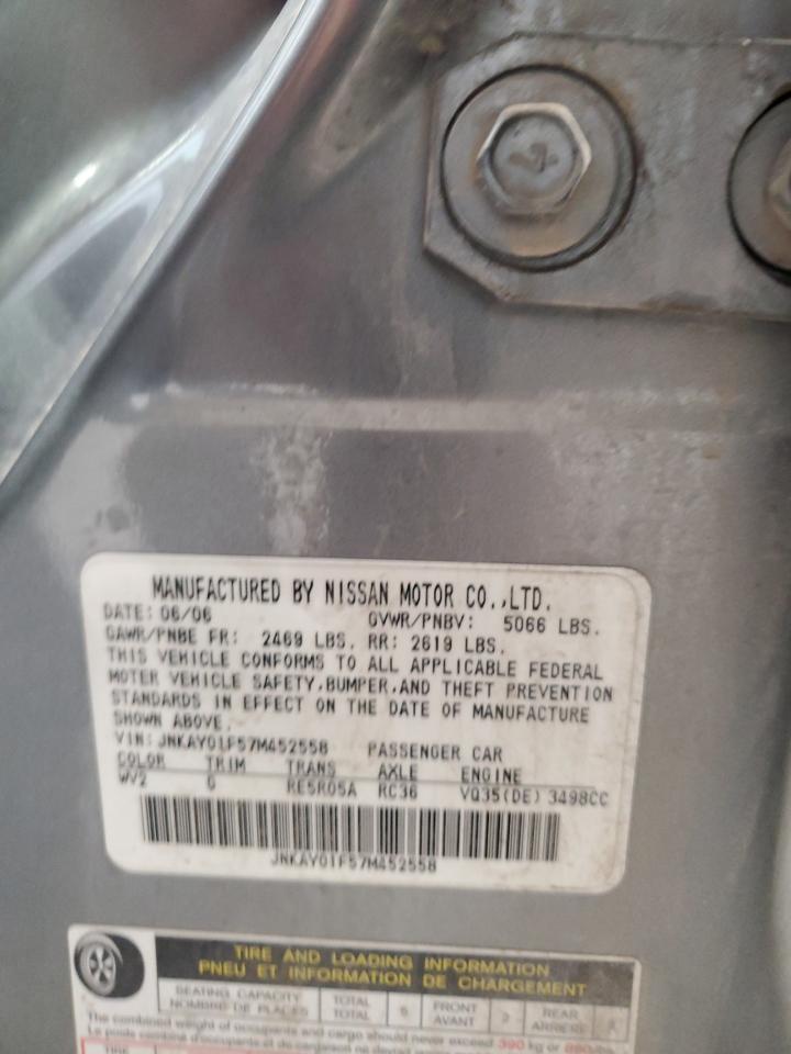 2007 Infiniti M35 Base VIN: JNKAY01F57M452558 Lot: 55854885