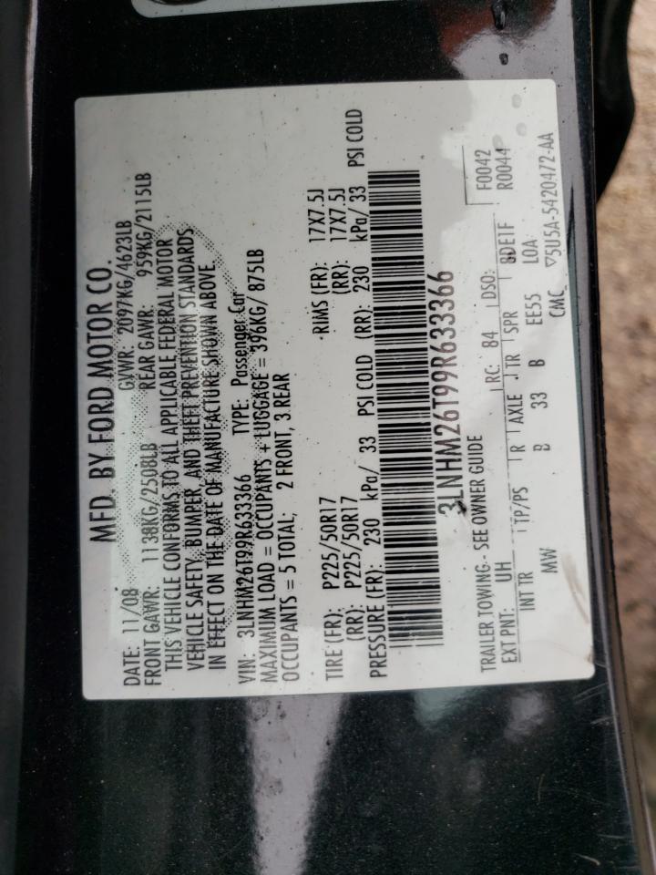 2009 Lincoln Mkz VIN: 3LNHM26T99R633366 Lot: 53795295