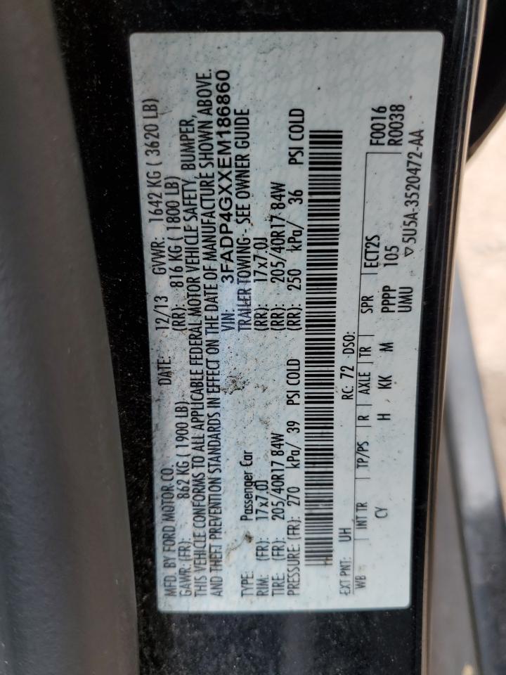 2014 Ford Fiesta St VIN: 3FADP4GXXEM186860 Lot: 56072205