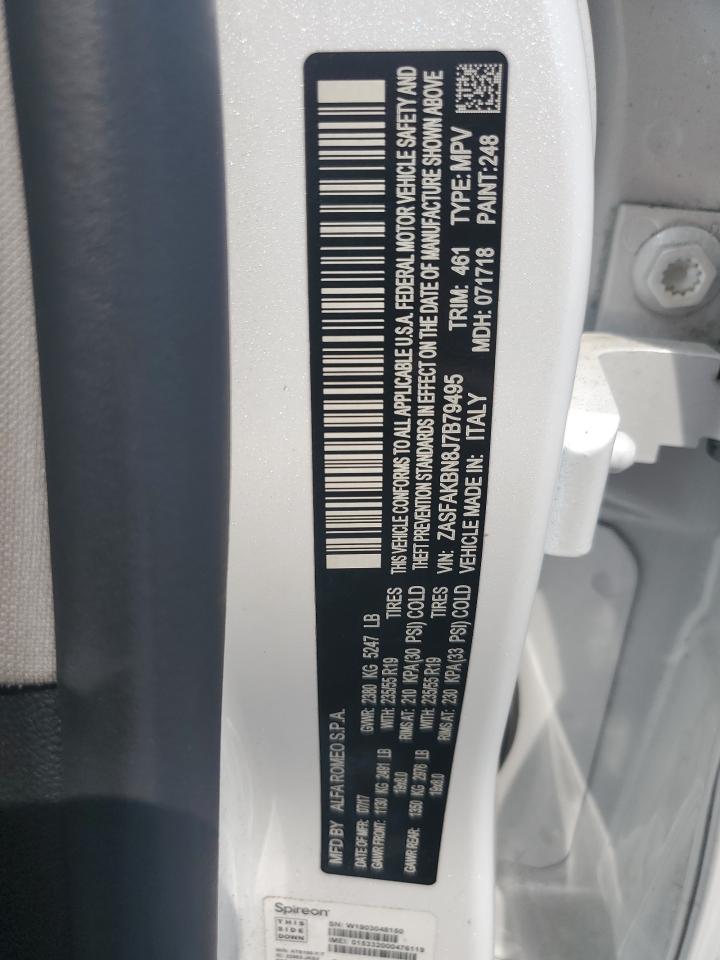 2018 Alfa Romeo Stelvio Ti VIN: ZASFAKBN8J7B79495 Lot: 55599025