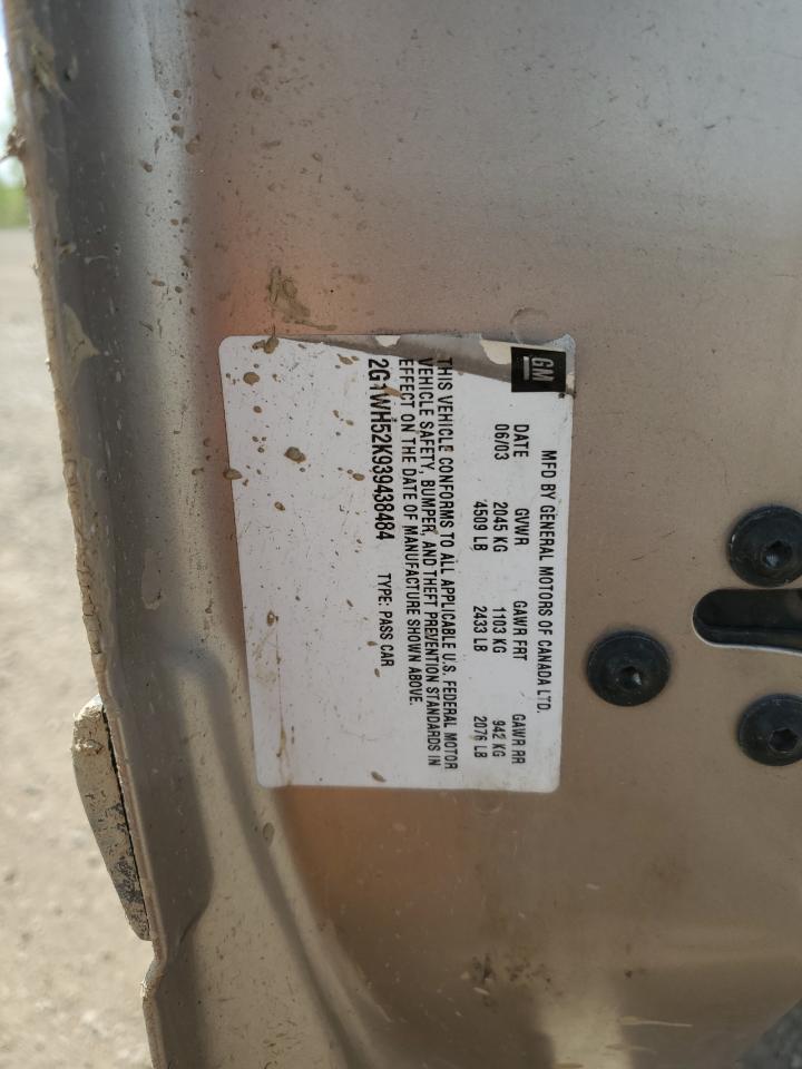 2003 Chevrolet Impala Ls VIN: 2G1WH52K939438484 Lot: 56668455