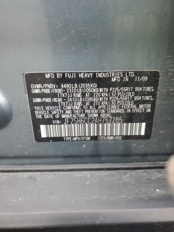 2010 Subaru Forester 2.5X Premium VIN: JF2SH6CC2AH757285 Lot: 56623625