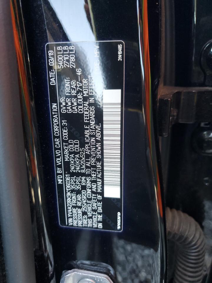 2019 Volvo Xc60 T6 VIN: YV4A22RK9K1360361 Lot: 56176705
