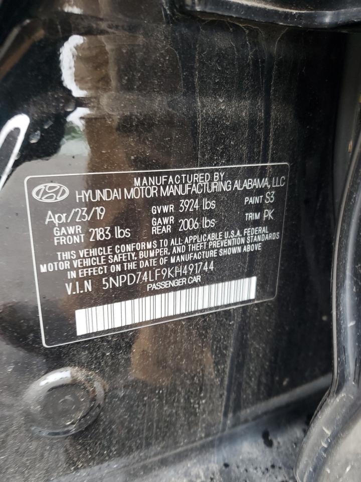 2019 Hyundai Elantra Se VIN: 5NPD74LF9KH491744 Lot: 58845505