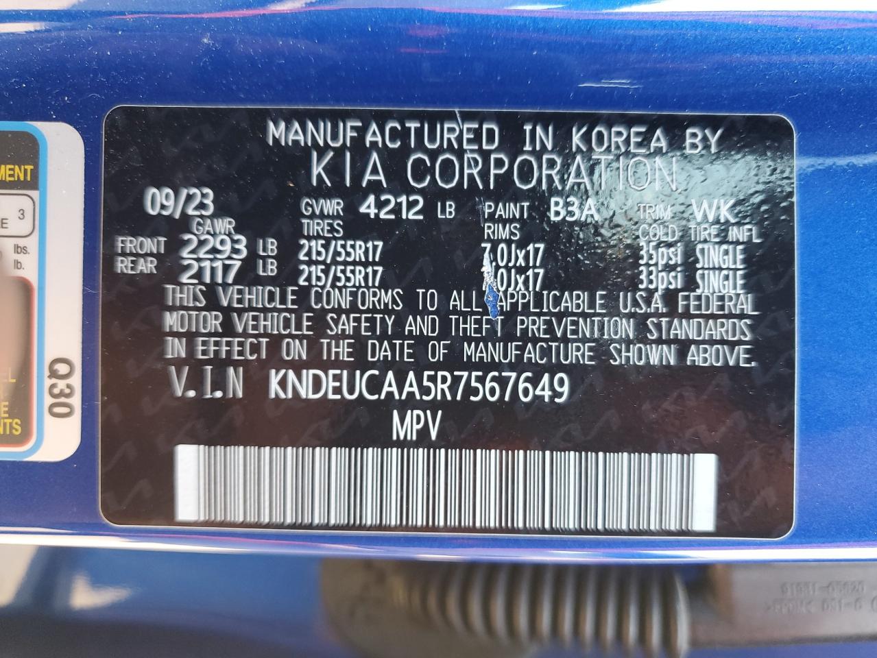 2024 Kia Seltos S VIN: KNDEUCAA5R7567649 Lot: 56288365
