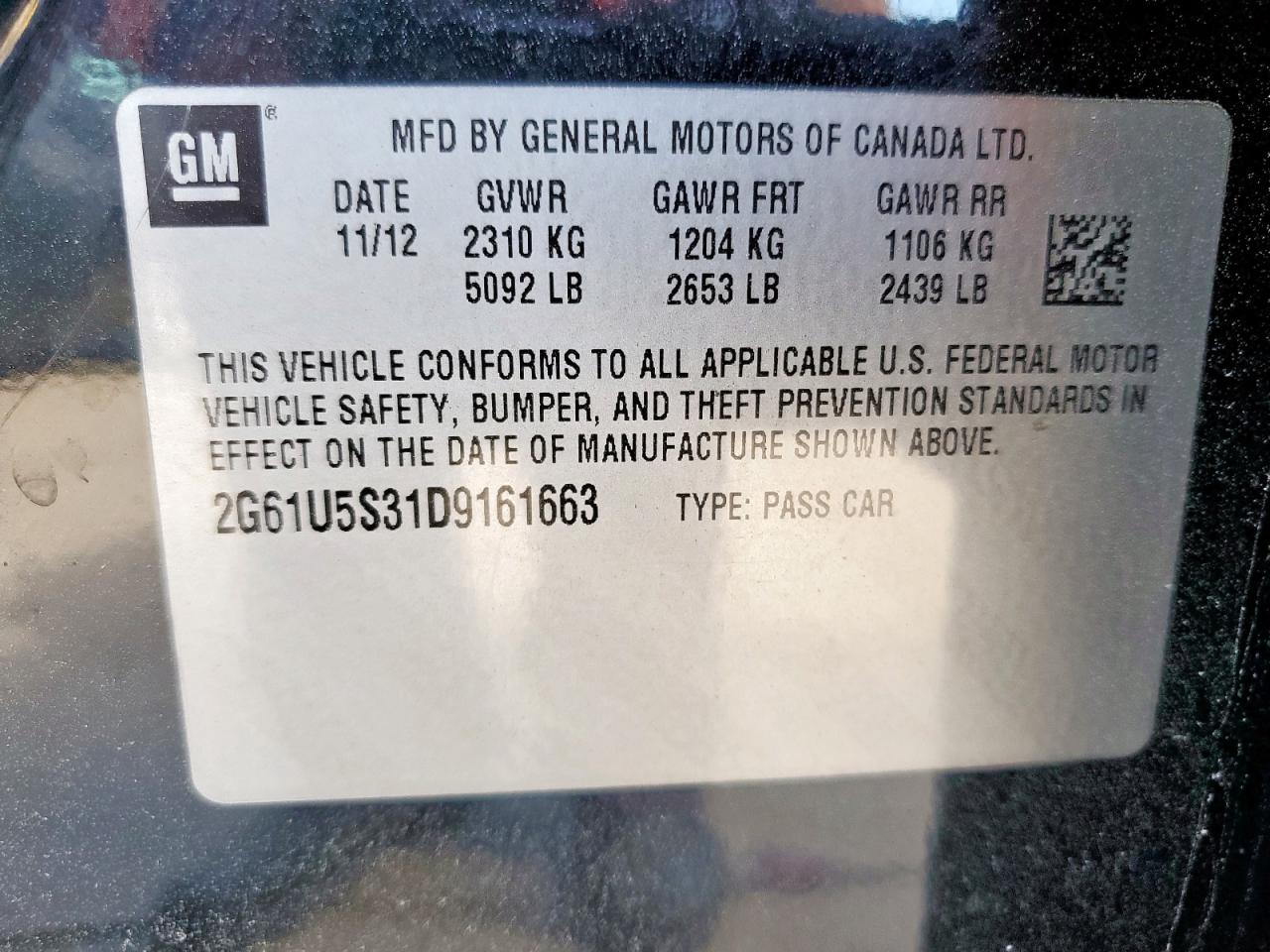 2013 Cadillac Xts Platinum VIN: 2G61U5S31D9161663 Lot: 58523855