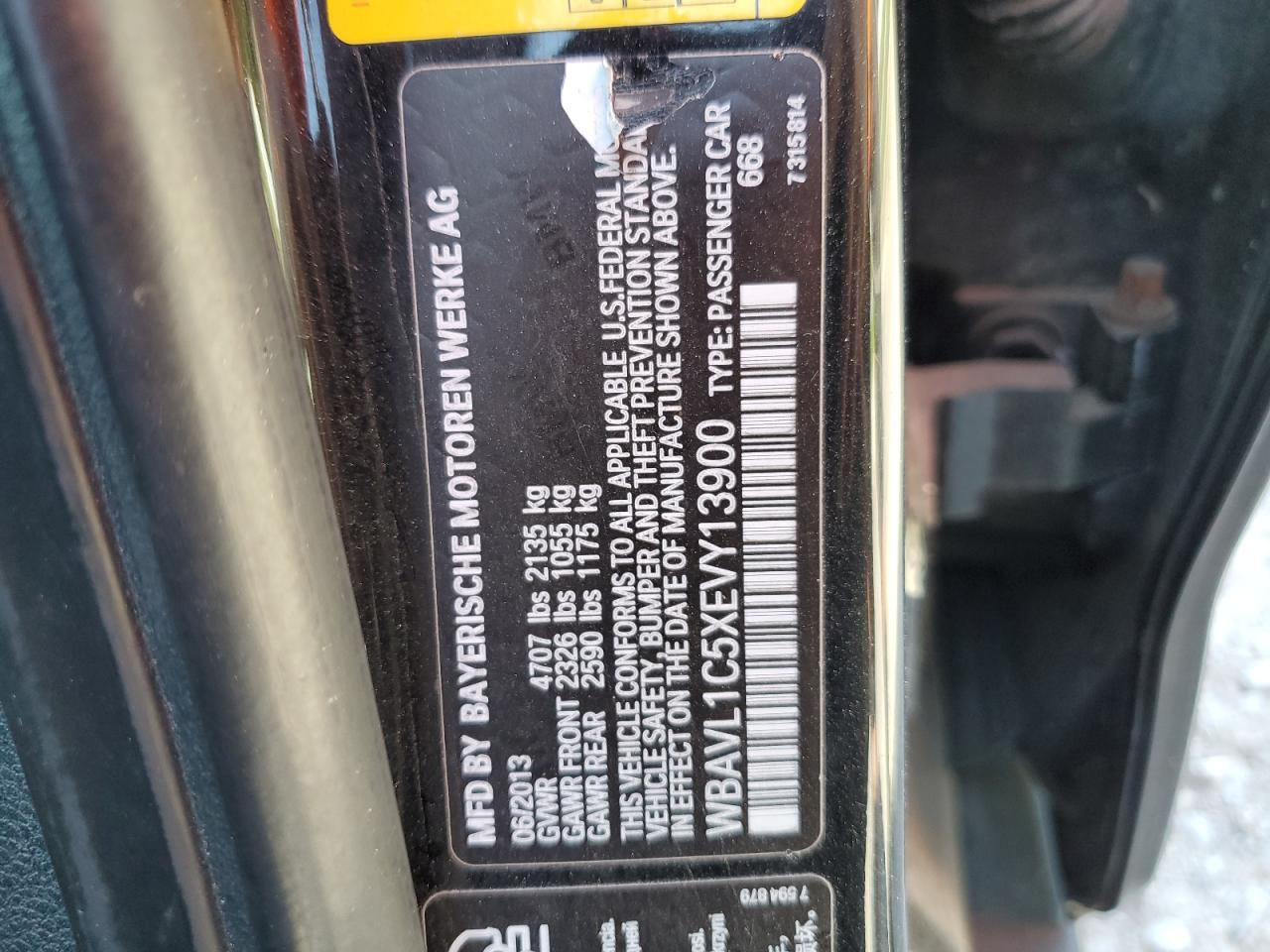2014 BMW X1 xDrive28I VIN: WBAVL1C5XEVY13900 Lot: 56472225