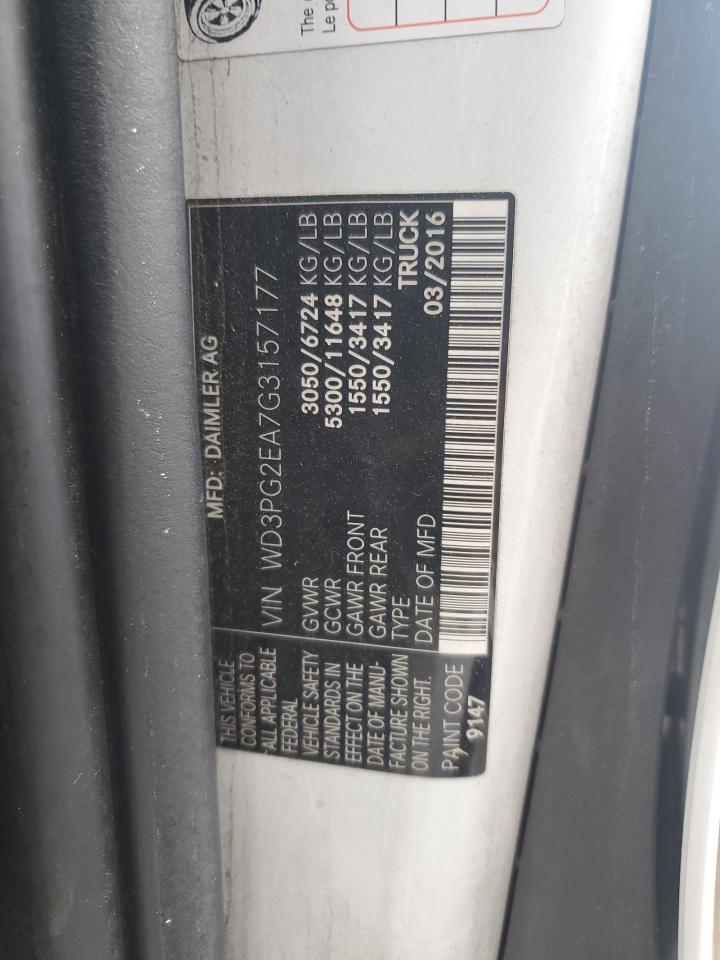 2016 Mercedes-Benz Metris VIN: WD3PG2EA7G3157177 Lot: 56209435