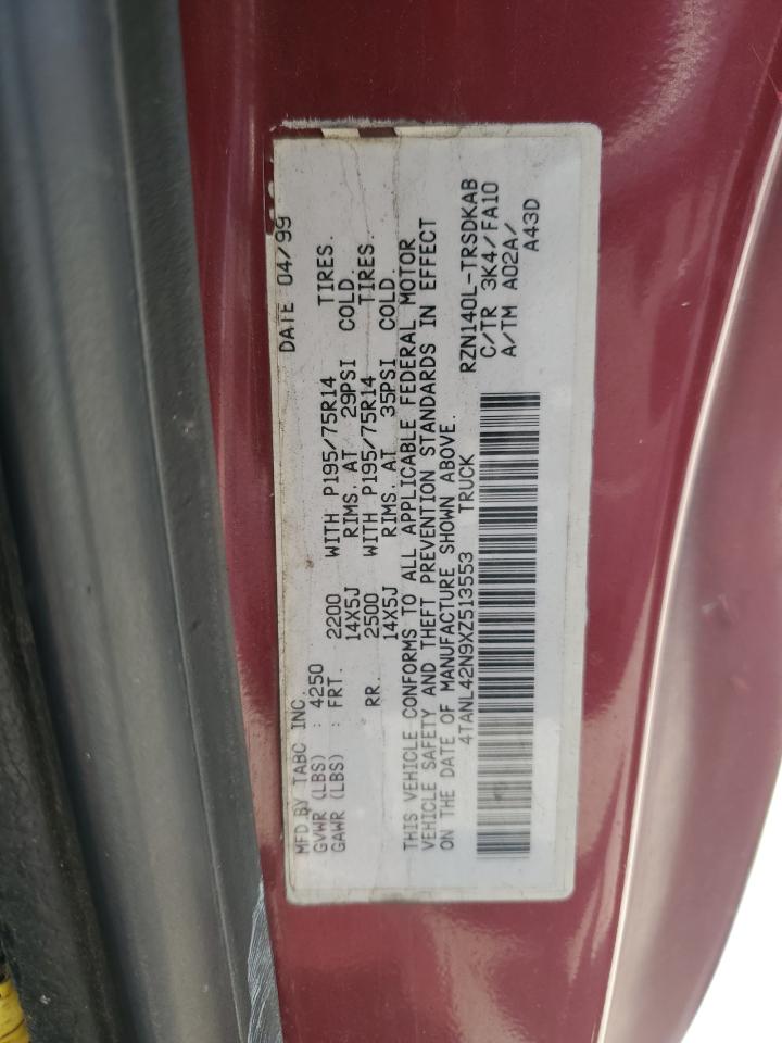 1999 Toyota Tacoma VIN: 4TANL42N9XZ513553 Lot: 57186995