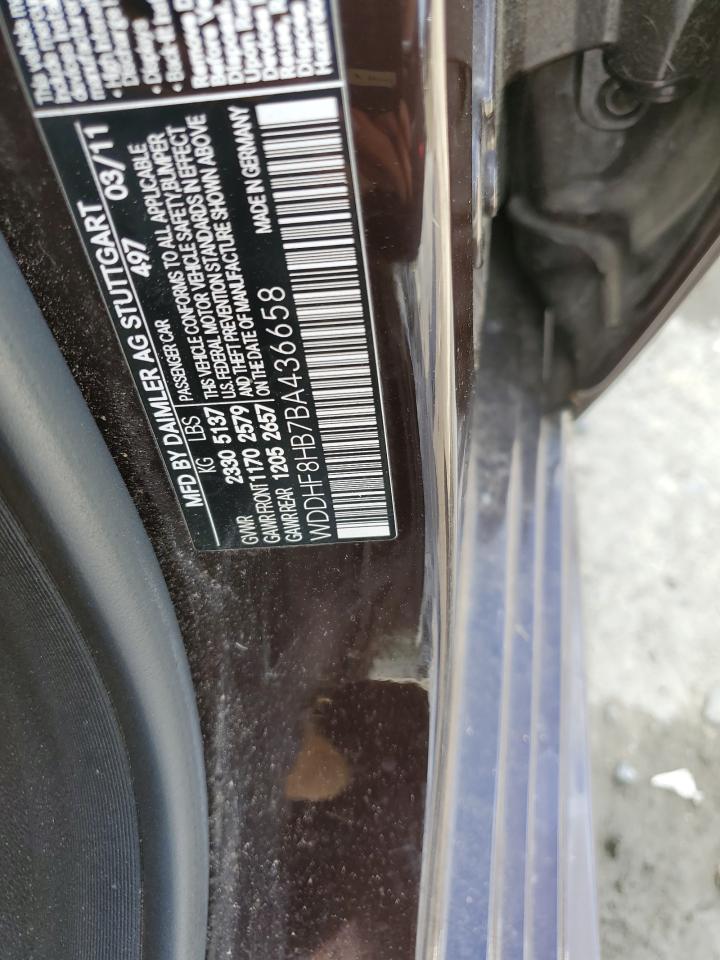 2011 Mercedes-Benz E 350 4Matic VIN: WDDHF8HB7BA436658 Lot: 58220675