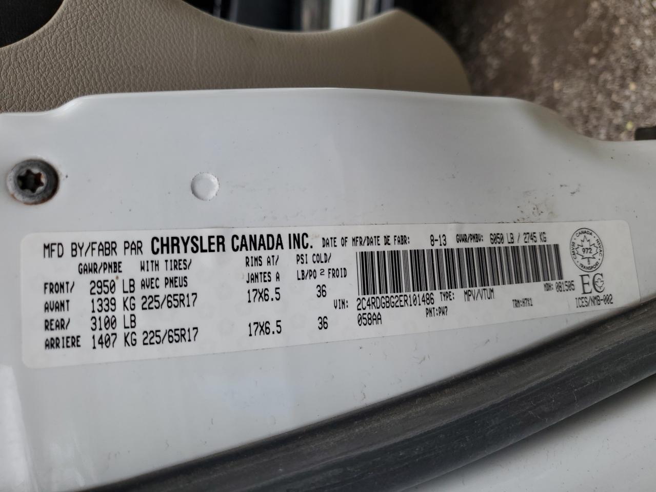 2014 Dodge Grand Caravan Se VIN: 2C4RDGBG2ER101486 Lot: 56540875