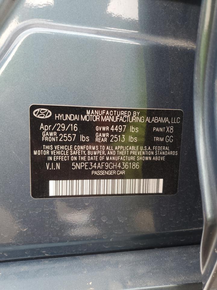 2016 Hyundai Sonata Sport VIN: 5NPE34AF9GH436186 Lot: 59007195