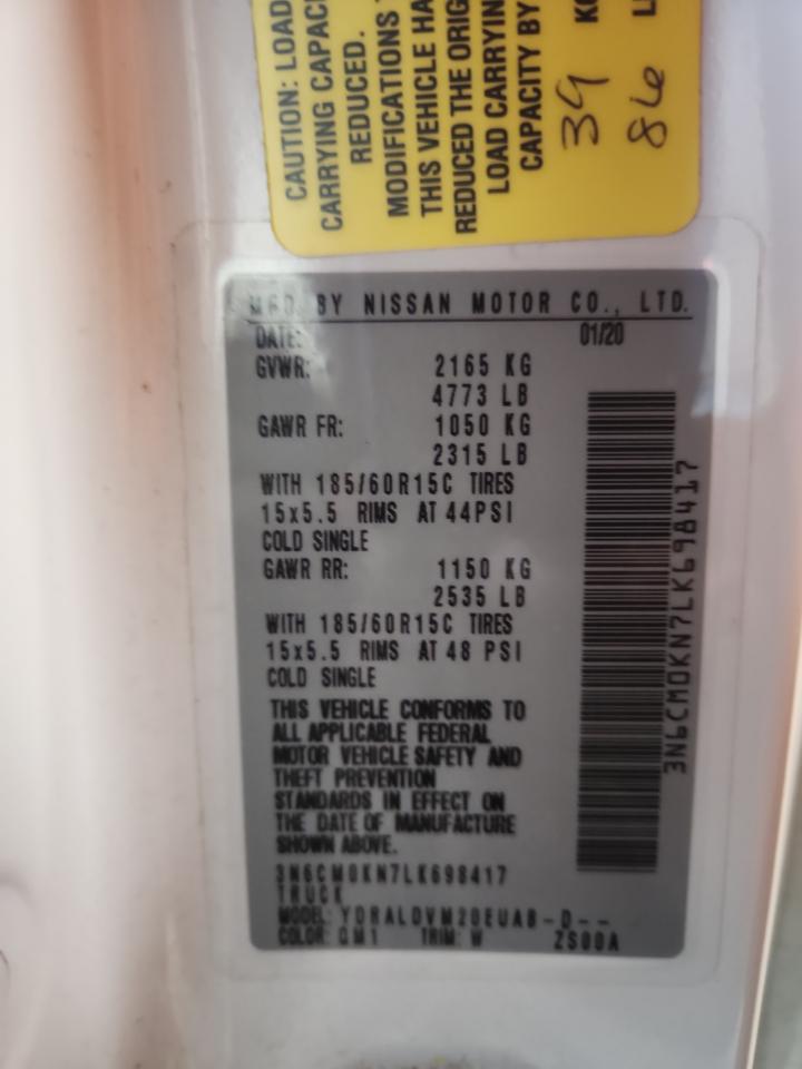 2020 Nissan Nv200 2.5S VIN: 3N6CM0KN7LK698417 Lot: 58340175