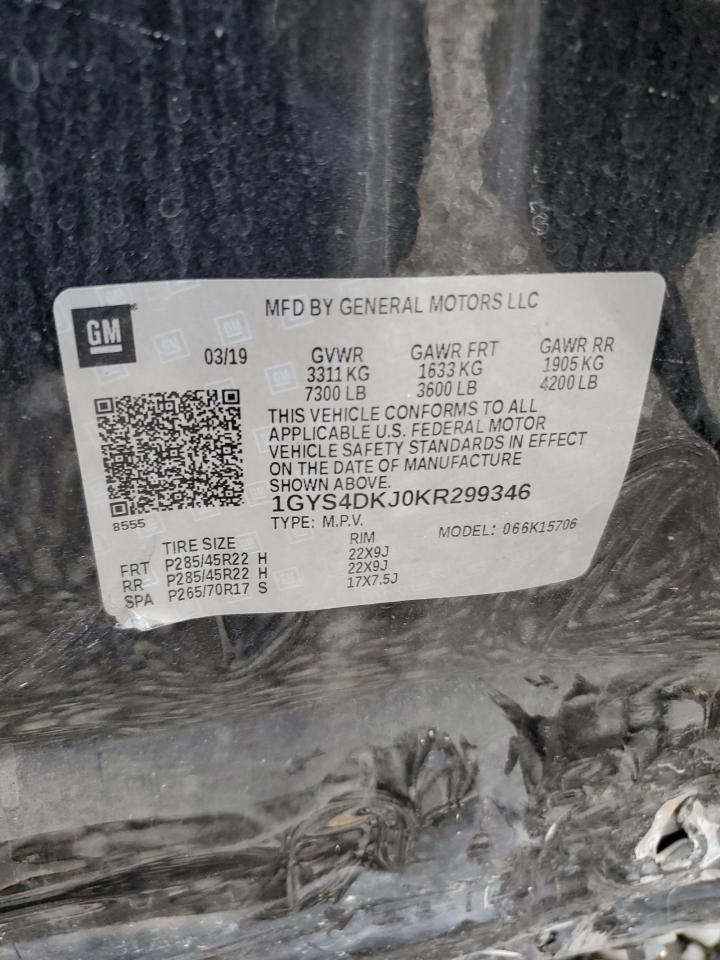 2019 Cadillac Escalade Platinum VIN: 1GYS4DKJ0KR299346 Lot: 58545065
