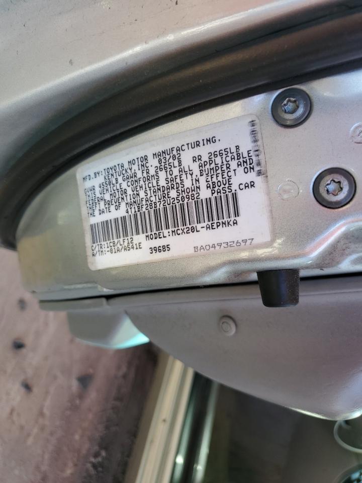 2002 Toyota Avalon Xl VIN: 4T1BF28B72U250982 Lot: 56851055