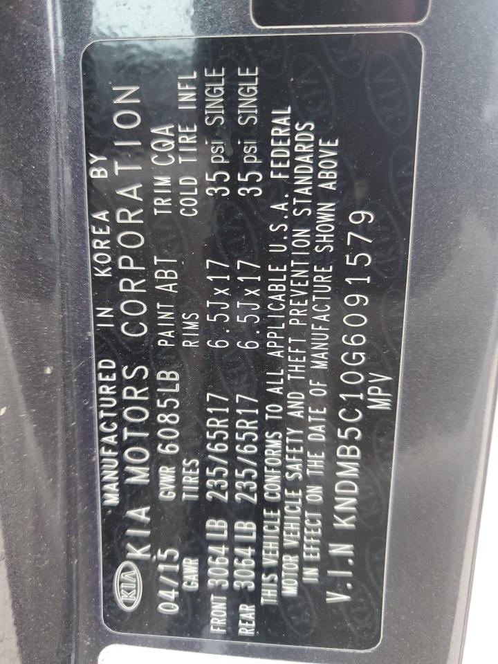 2016 Kia Sedona Lx VIN: KNDMB5C10G6091579 Lot: 56553575