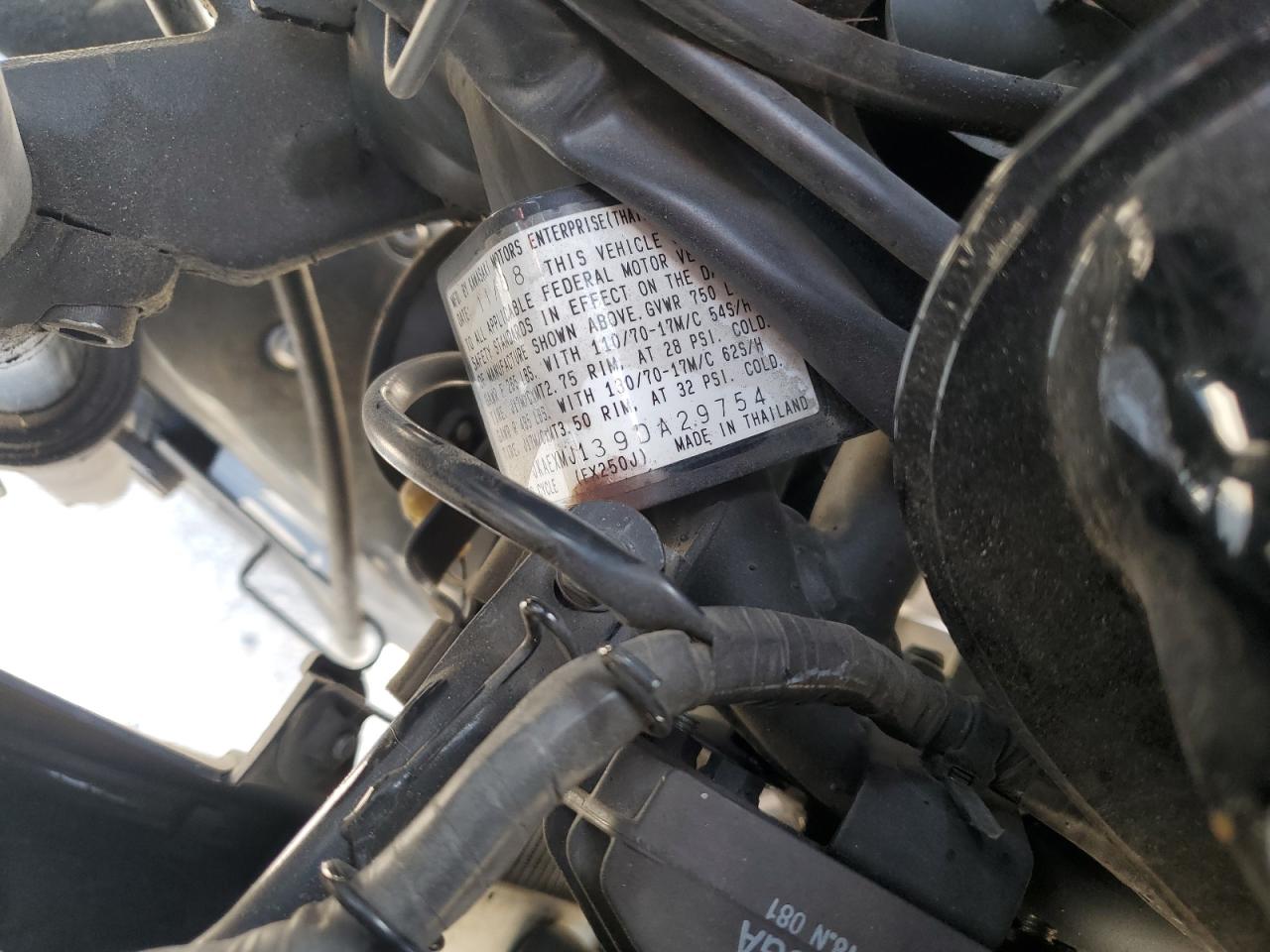 2009 Kawasaki Ex250 J VIN: JKAEXMJ139DA29754 Lot: 56578735