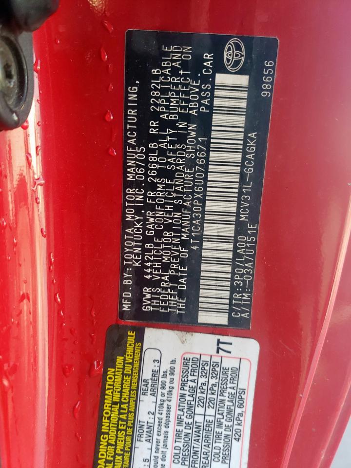 4t1ca30px6u076671 4T1CA30PX6U076671 2006 Toyota Camry Solara Se