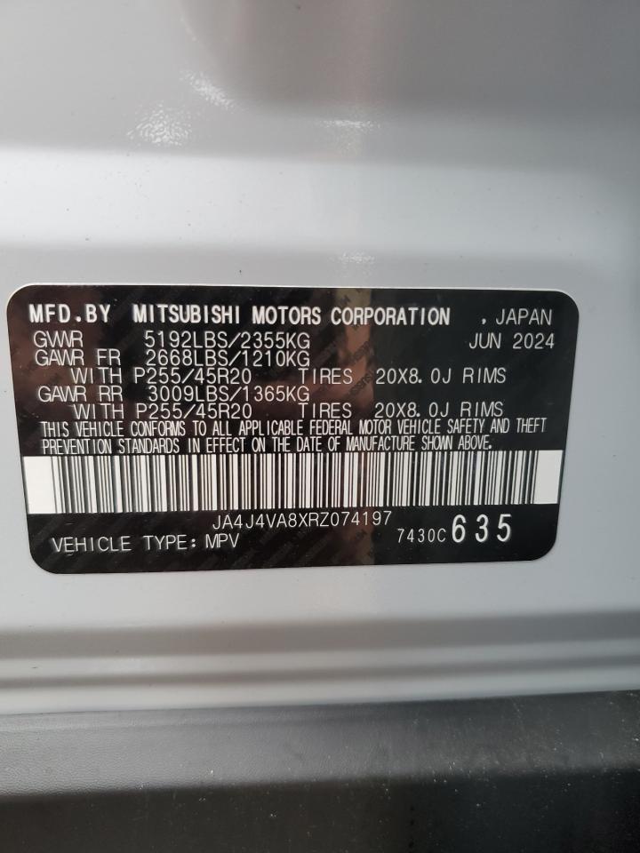 2024 Mitsubishi Outlander Se VIN: JA4J4VA8XRZ074197 Lot: 56998935