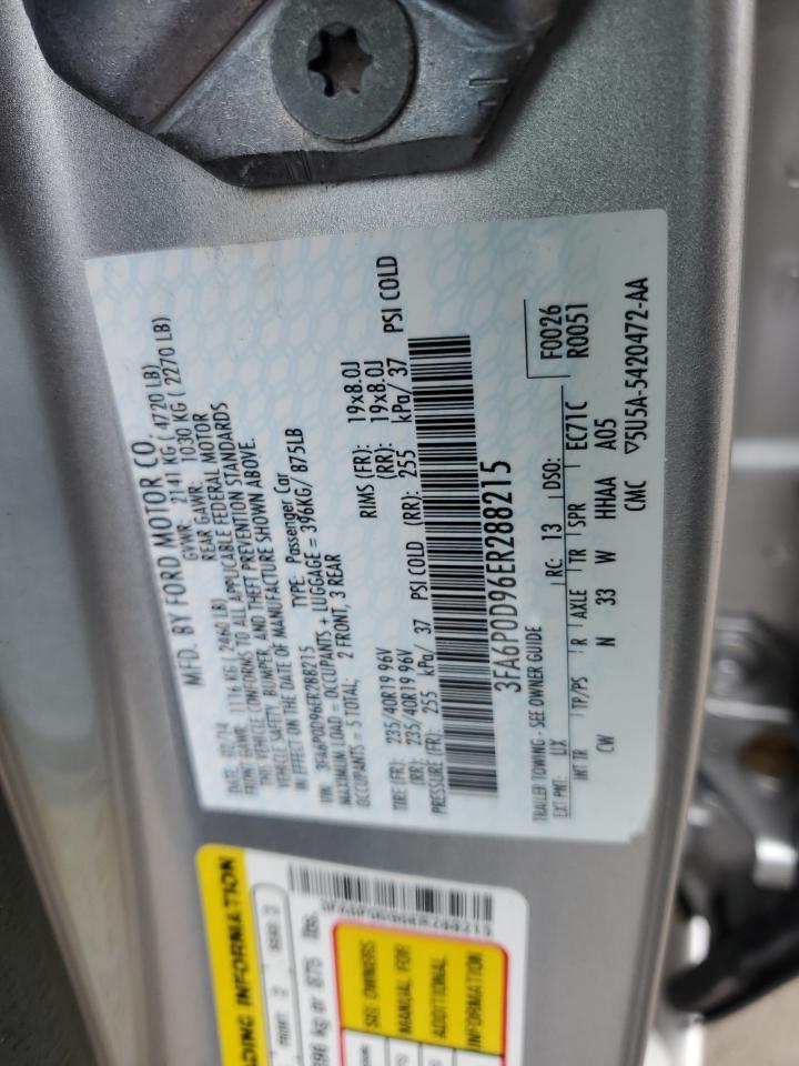 2014 Ford Fusion Titanium VIN: 3FA6P0D96ER288215 Lot: 56650455