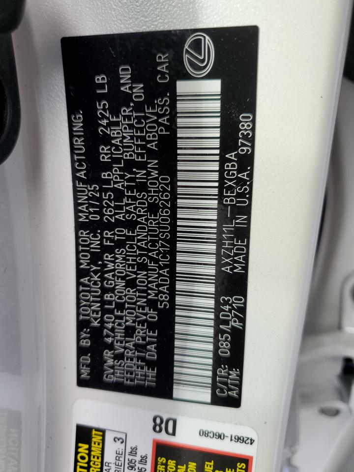 2025 Lexus Es 300H Base VIN: 58ADA1C17SU062620 Lot: 56817805