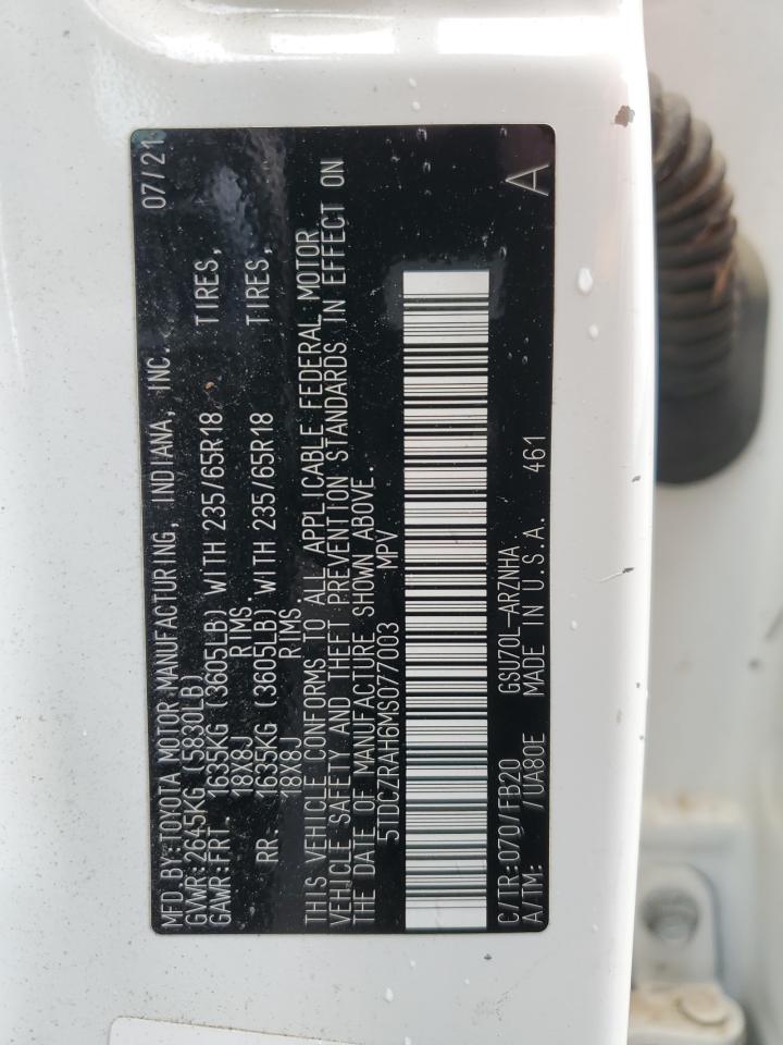 2021 Toyota Highlander L VIN: 5TDCZRAH6MS077003 Lot: 56608825