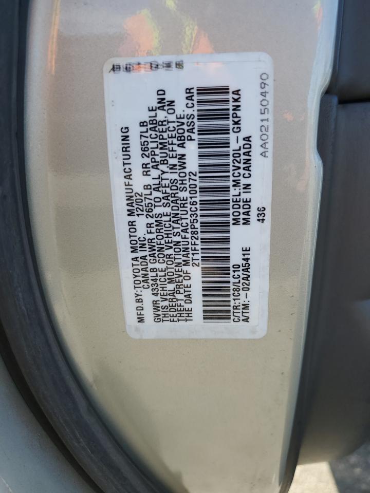 2t1ff28p53c610072 2T1FF28P53C610072 2003 Toyota Camry Solara Se