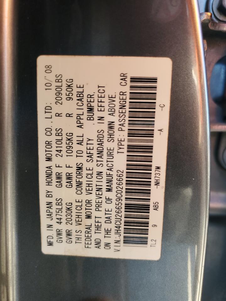 2009 Acura Tsx VIN: JH4CU26659C026662 Lot: 56380455