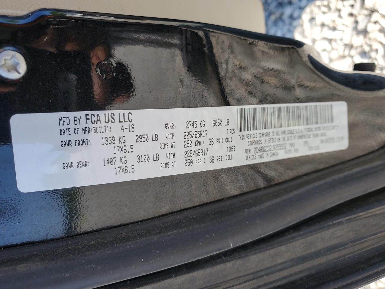 2018 Dodge Grand Caravan Sxt VIN: 2C4RDGCG2JR259352 Lot: 58176685