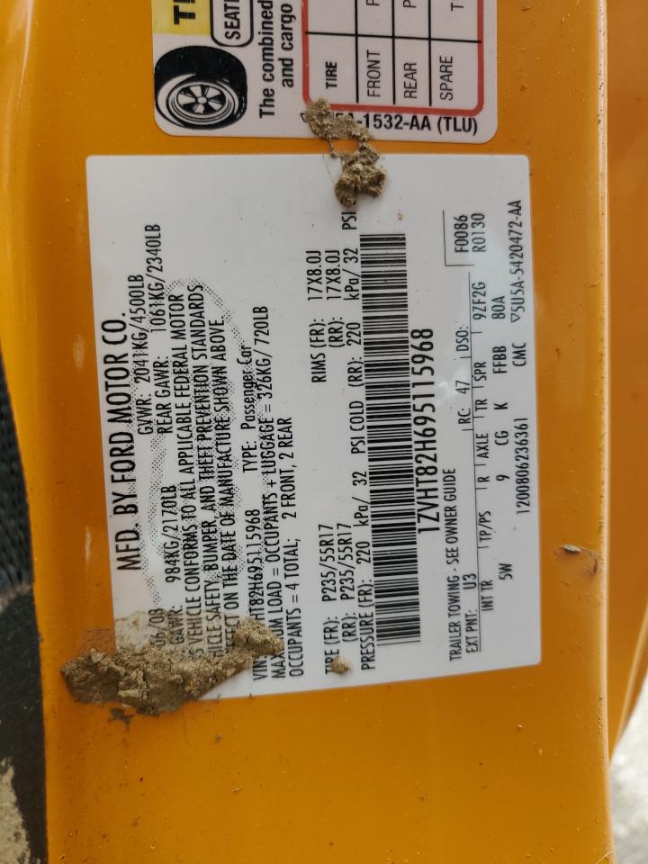 2009 Ford Mustang Gt VIN: 1ZVHT82H695115968 Lot: 56853705