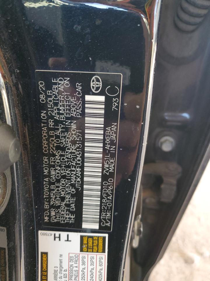 2021 Toyota Prius Special Edition VIN: JTDKAMFU0M3131571 Lot: 56948315