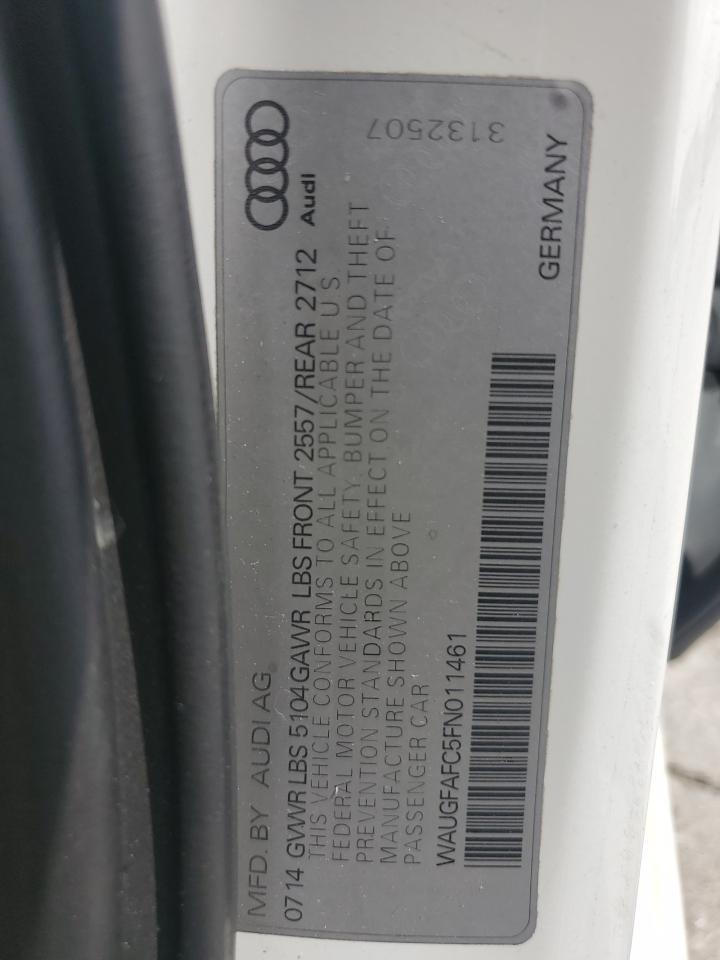 2015 Audi A6 Premium Plus VIN: WAUGFAFC5FN011461 Lot: 57048275