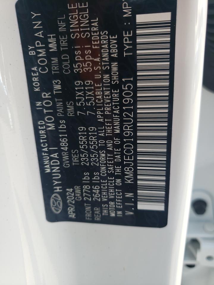 2024 Hyundai Tucson Limited VIN: KM8JECD19RU219051 Lot: 56149235