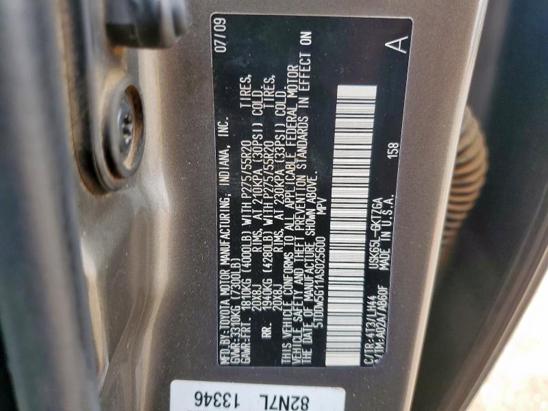 2010 TOYOTA SEQUOIA PLATINUM  